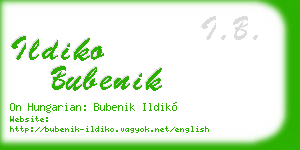 ildiko bubenik business card